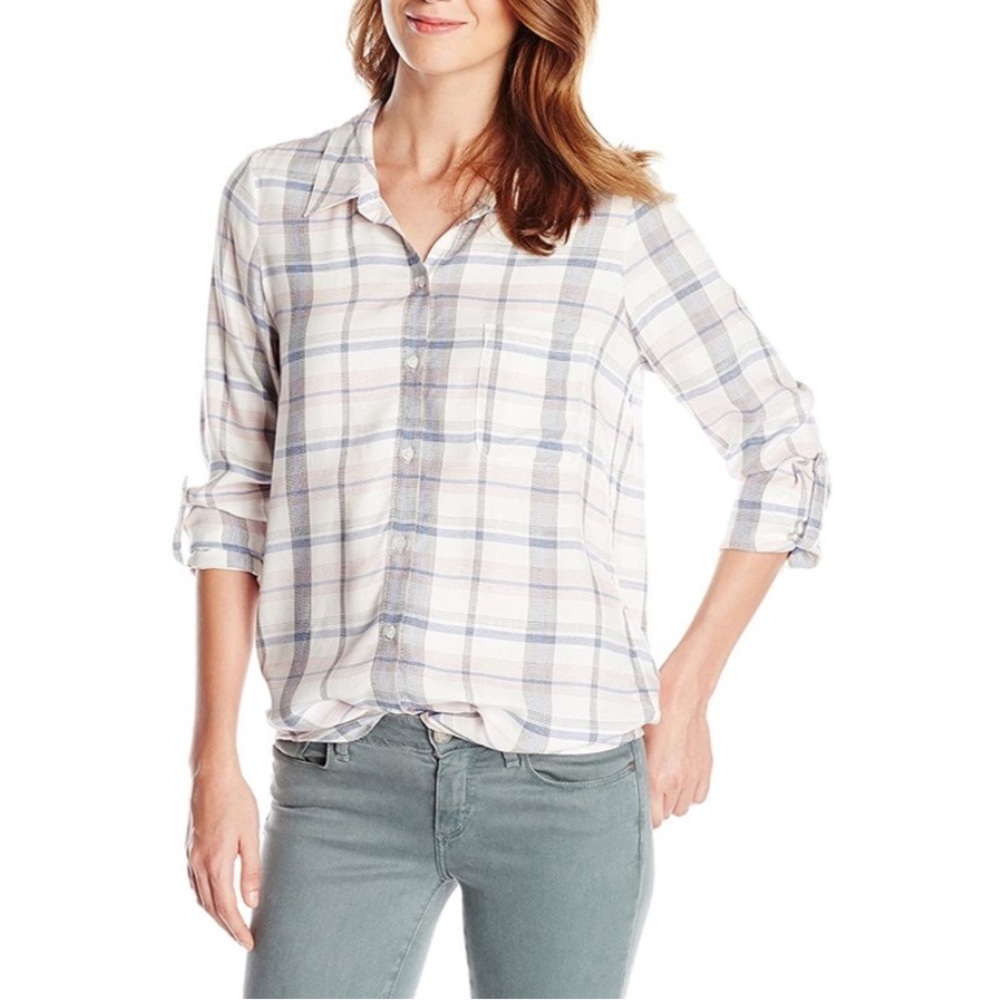 Soft Joie Blue and Pink Button Down Shirt